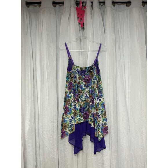 VTG Betsey Johnson Floral Rose Swim Dress Coverup Pin Up Croquette Whimsy M / L - Picture 2 of 9